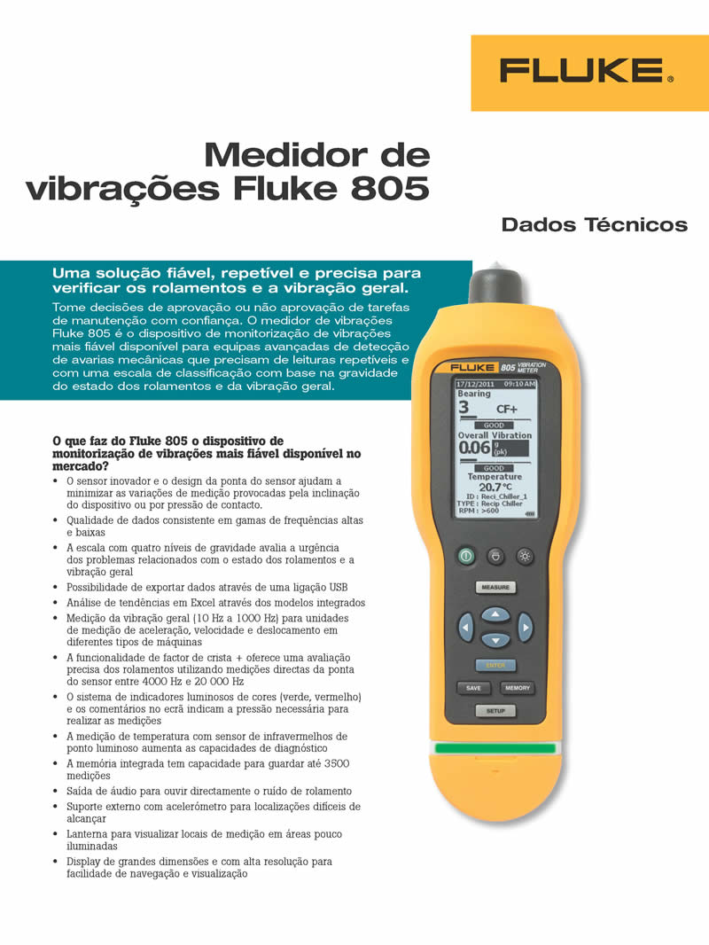 Medidor de Vibrações FLUKE 805