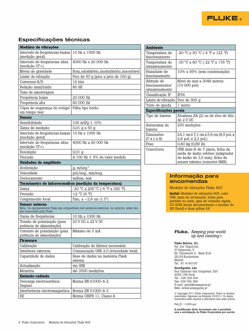 Medidor de Vibrações FLUKE 805