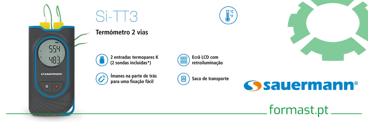 Termómetro de 2 vias Si-TT3 da Sauermann®