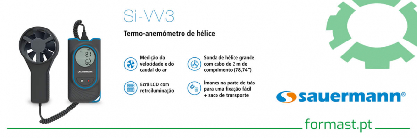 Termo-anemómetro de hélice Si-VV3 da Sauermann®